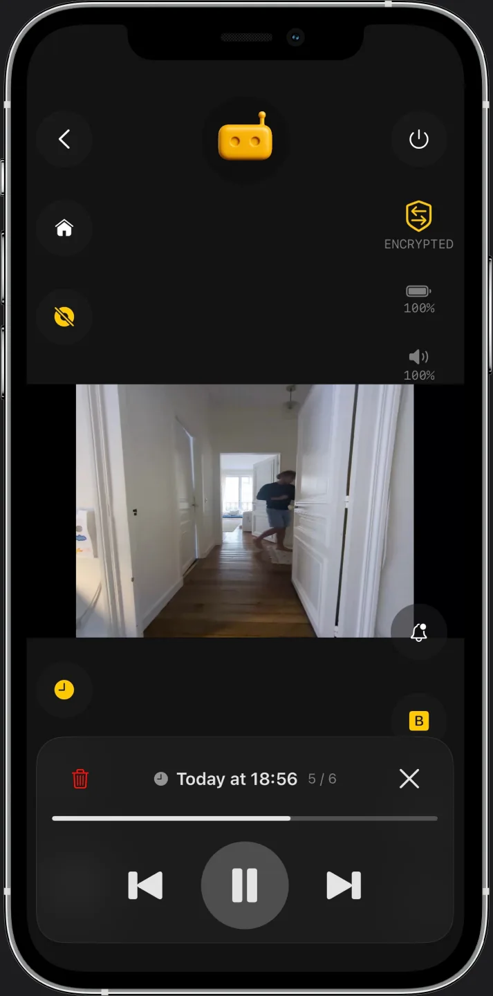 App RECAM come ricevitore su un telefono