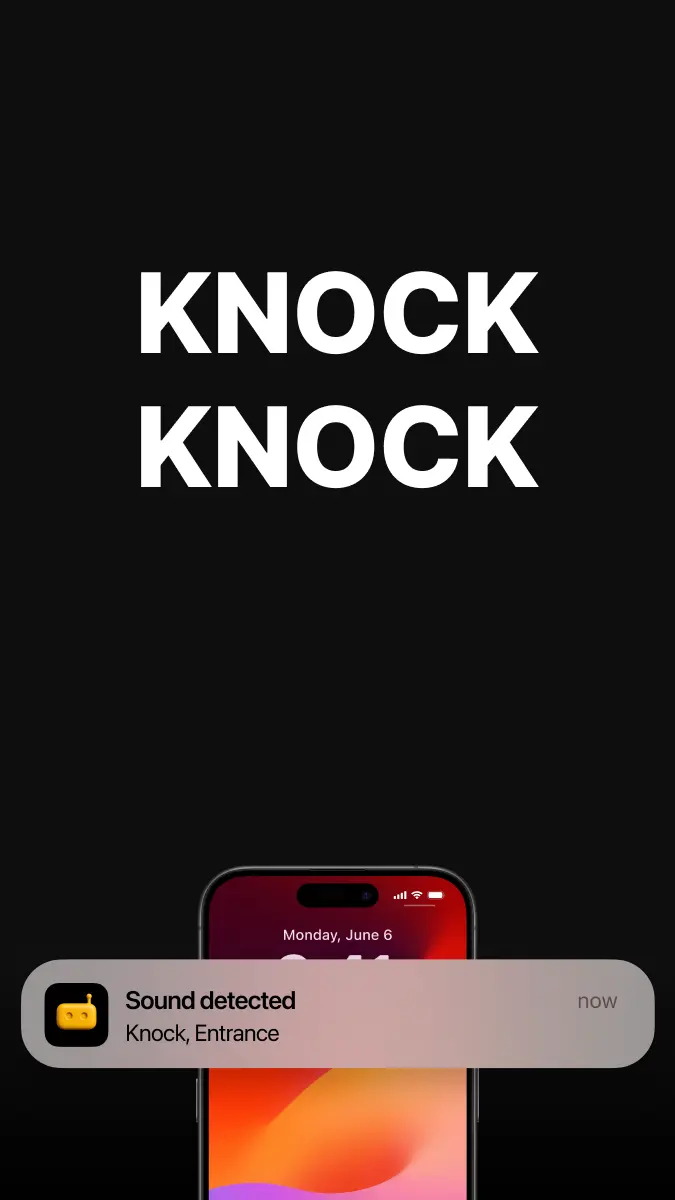 Alerte de détection de frappe RECAM sur iPhone